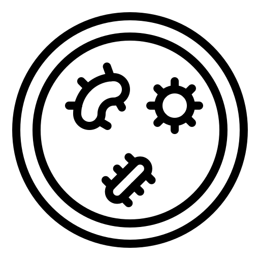 Bacteria, culture, lab, petri dish, virus icon
